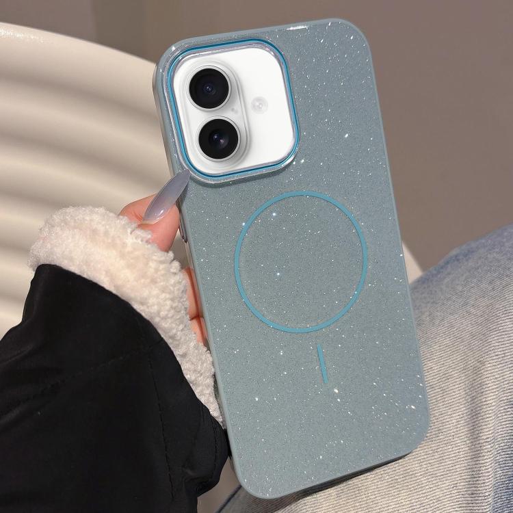 For iPhone 16 Glitter MagSafe Thin Circle TPU Phone Case