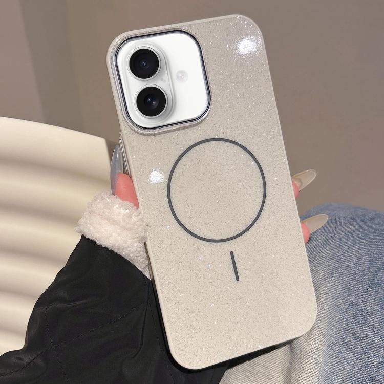 For iPhone 16 Glitter MagSafe Thin Circle TPU Phone Case