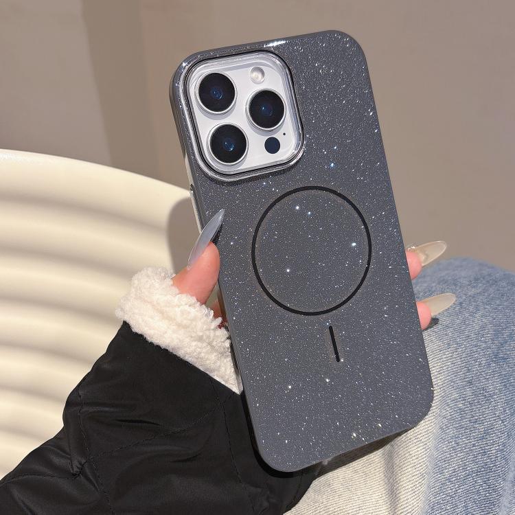 For iPhone 16 Pro Glitter MagSafe Thin Circle TPU Phone Case