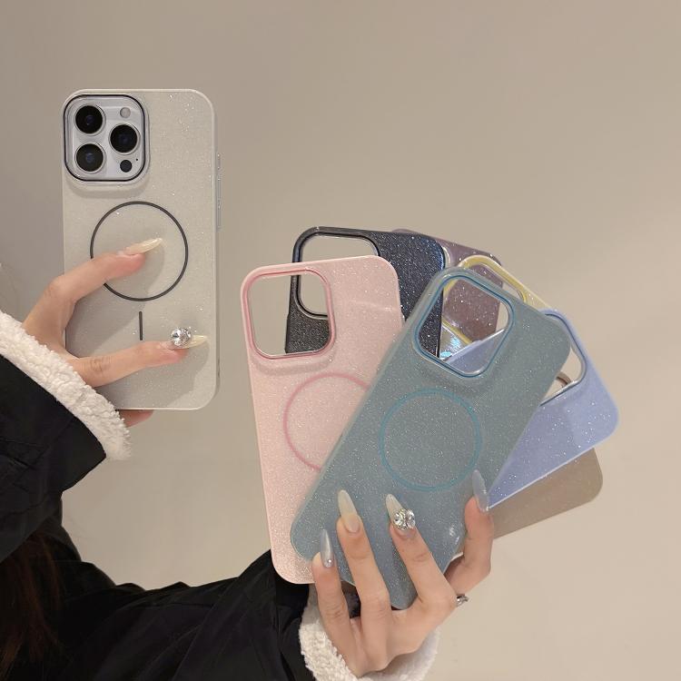 For iPhone 12 Pro Max Glitter MagSafe Thin Circle TPU Phone Case