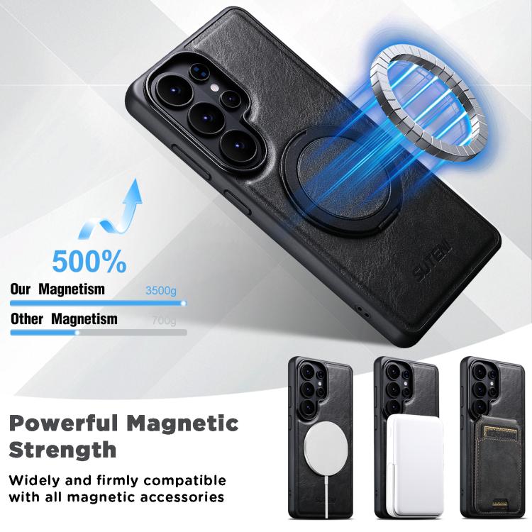 For Samsung Galaxy S26 Ultra 5G Suteni G3 Oil Wax 360 Rotation Holder MagSafe Back Phone Case