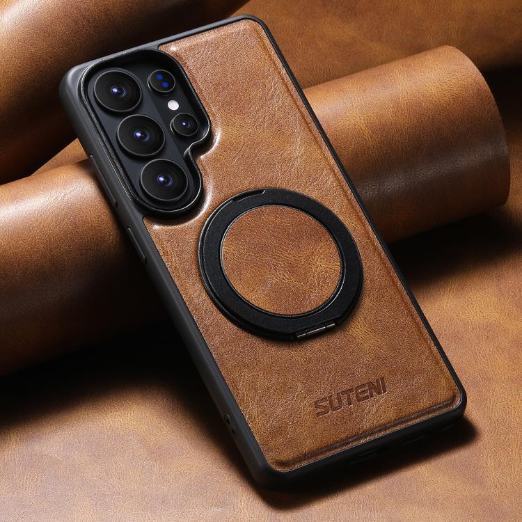 For Samsung Galaxy S26 Ultra 5G Suteni G3 Oil Wax 360 Rotation Holder MagSafe Back Phone Case