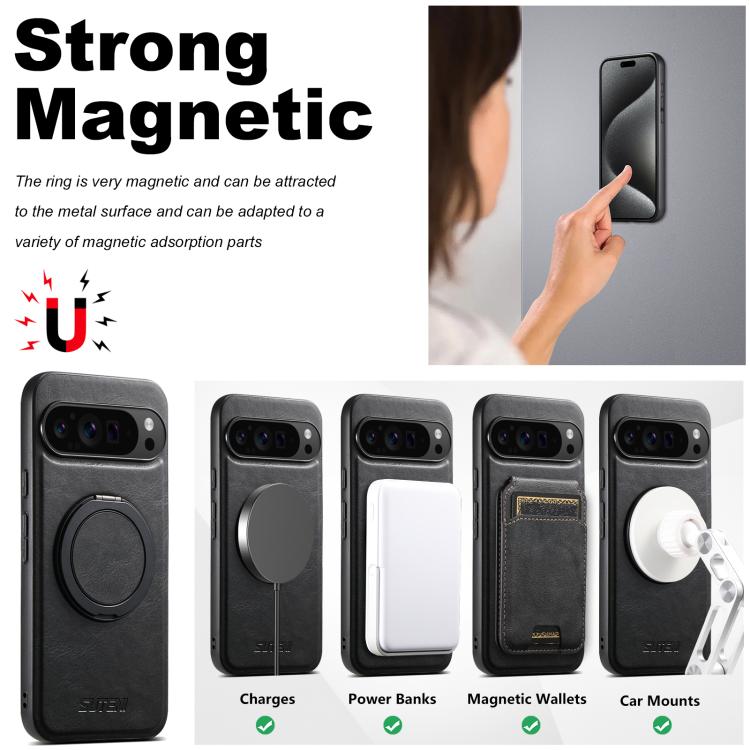 For Google Pixel 7 Suteni G3 Oil Wax 360 Rotation Holder MagSafe Back Phone Case