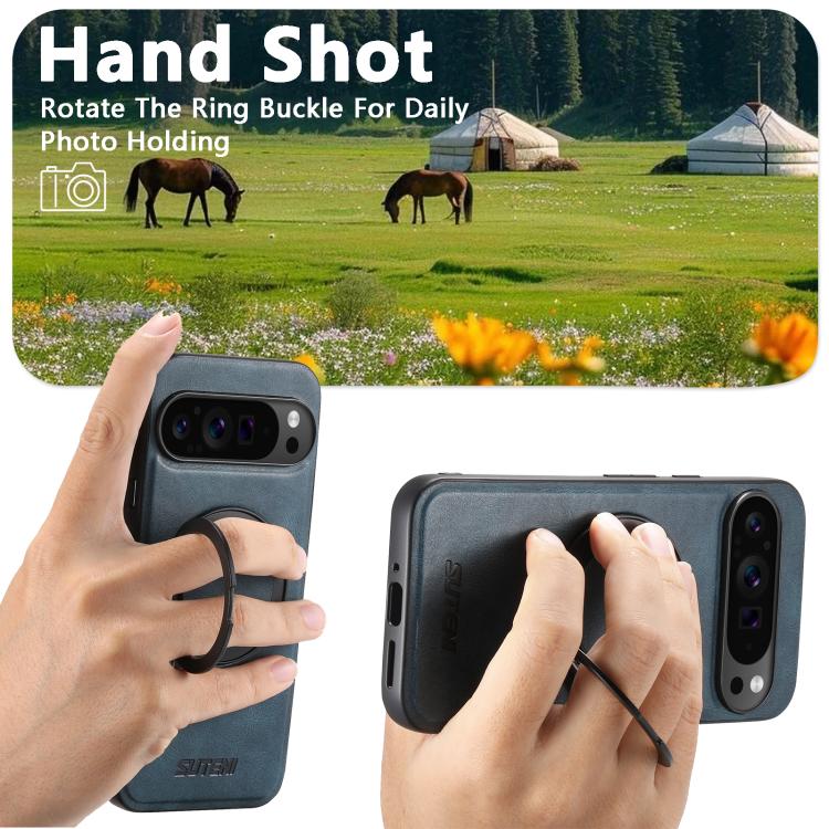 For Google Pixel 10 Suteni G3 Oil Wax 360 Rotation Holder MagSafe Back Phone Case
