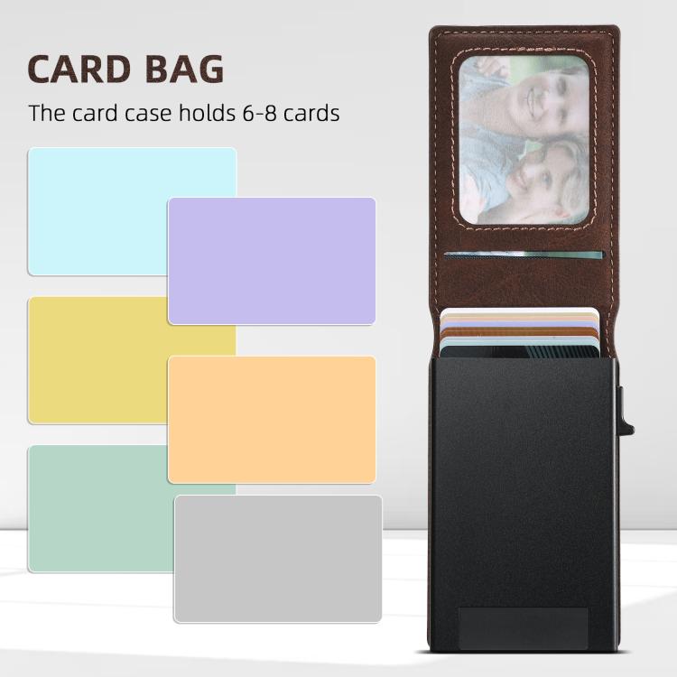 Suteni Litchi Texture Magnetic Key Press Automatically Pop Up Card Box