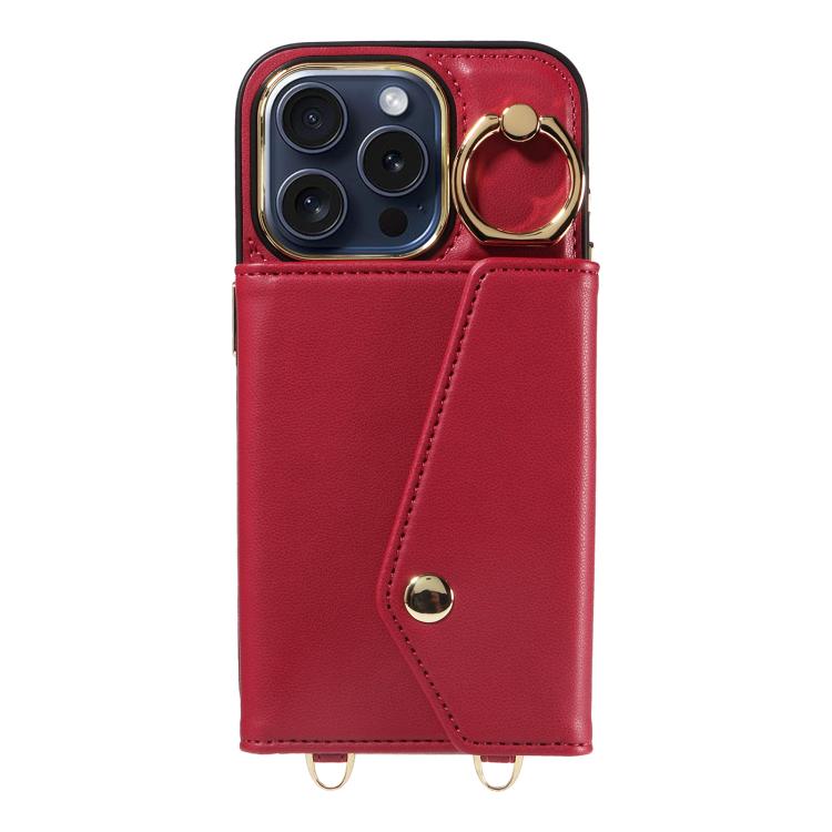 For iPhone 12 Pro Max Diagonal Crossbody Ring Organ Wallet Leather Back Phone Case