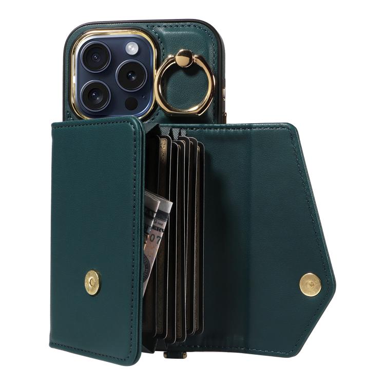 For iPhone 12 Pro Max Diagonal Crossbody Ring Organ Wallet Leather Back Phone Case