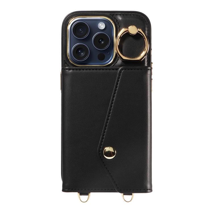 For iPhone 11 Pro Max Diagonal Crossbody Ring Organ Wallet Leather Back Phone Case