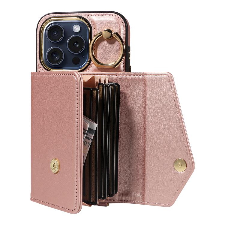 For iPhone 11 Pro Diagonal Crossbody Ring Organ Wallet Leather Back Phone Case