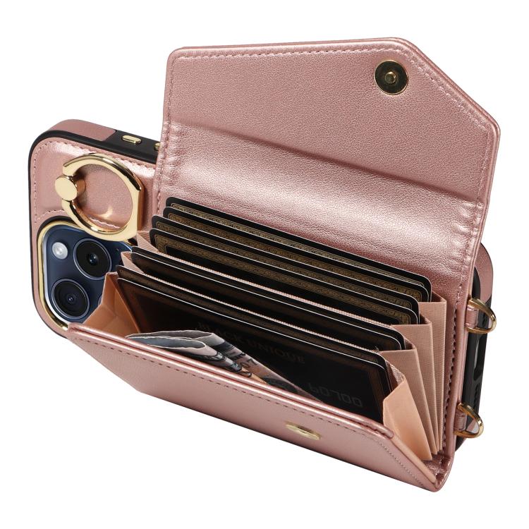 For iPhone 11 Pro Diagonal Crossbody Ring Organ Wallet Leather Back Phone Case