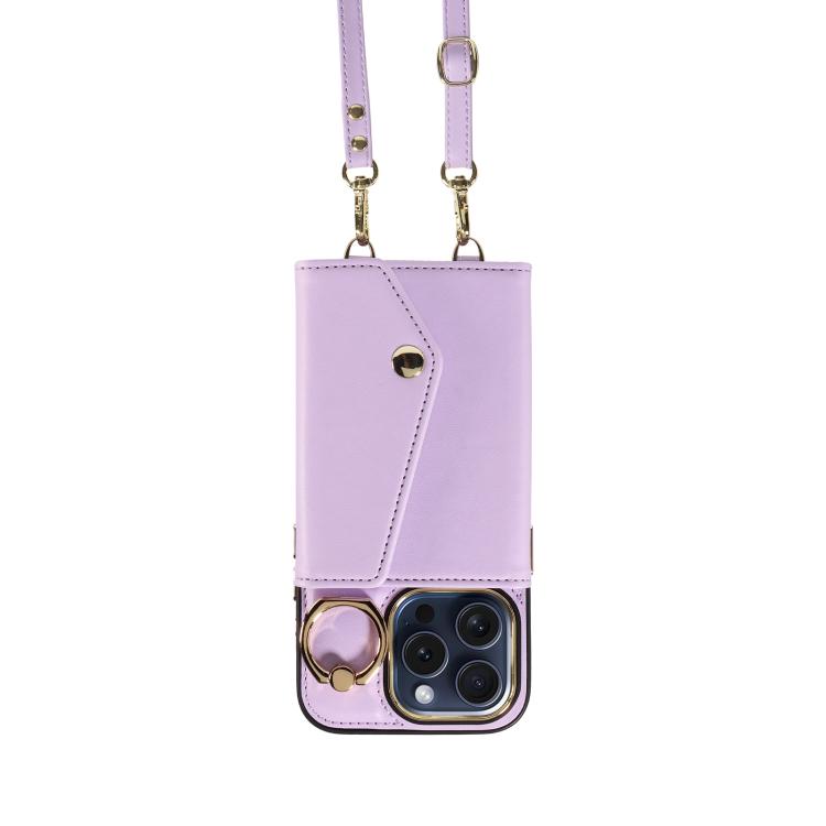 For iPhone 11 Pro Diagonal Crossbody Ring Organ Wallet Leather Back Phone Case