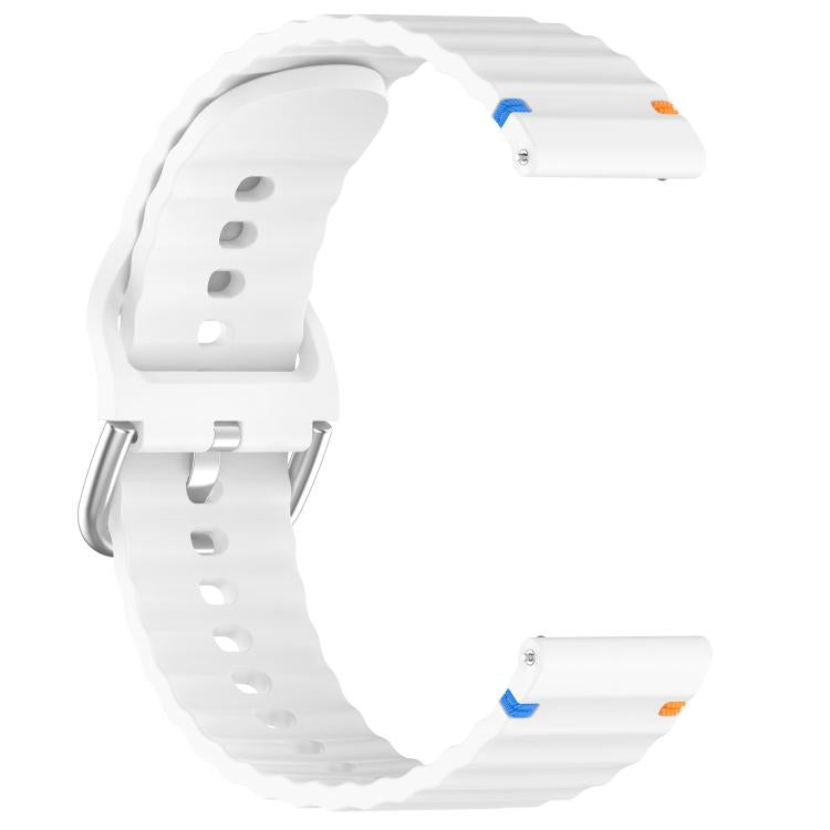 For Garmin Forerunner 165 Wavy Grain Stitched 20mm Silicone Watch Band