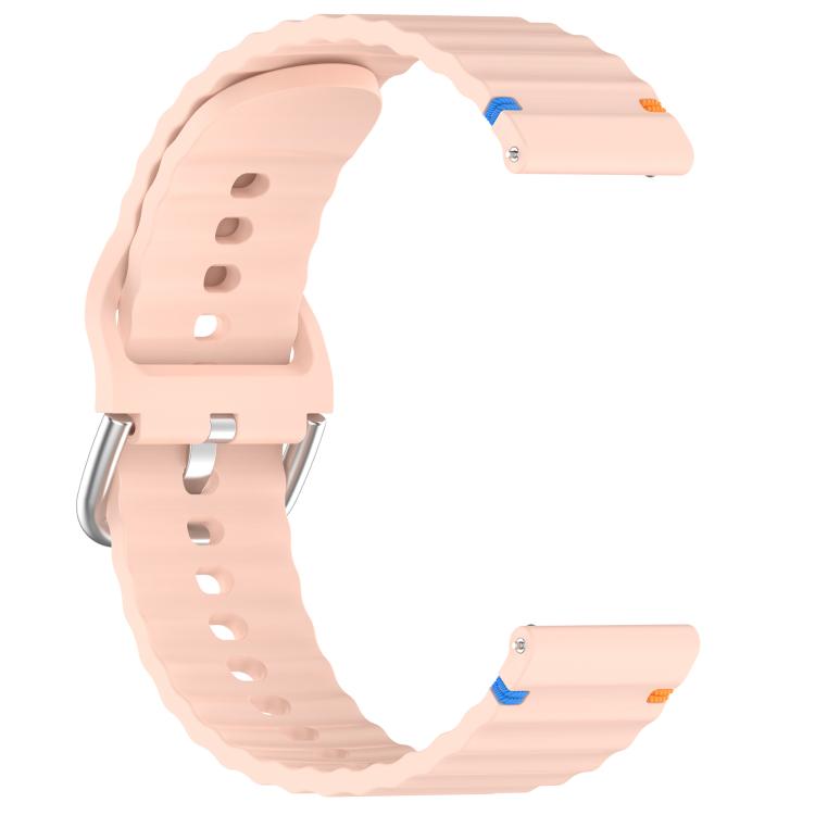For Garmin Forerunner 165 Wavy Grain Stitched 20mm Silicone Watch Band