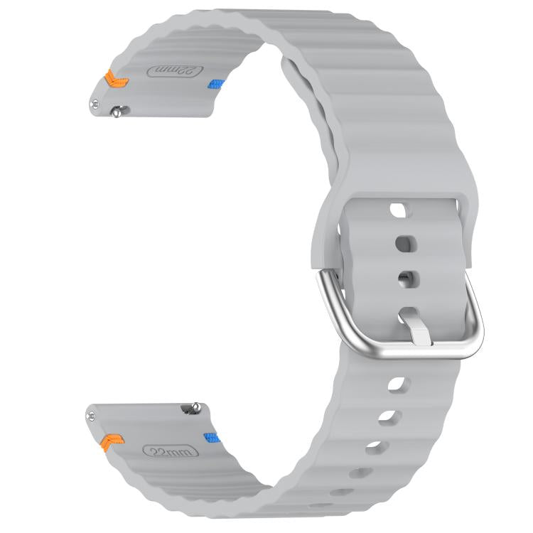 For Garmin Forerunner 165 Wavy Grain Stitched 20mm Silicone Watch Band
