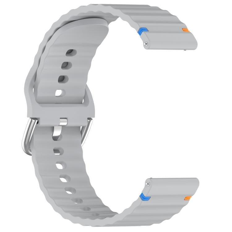 For Garmin Forerunner 165 Wavy Grain Stitched 20mm Silicone Watch Band