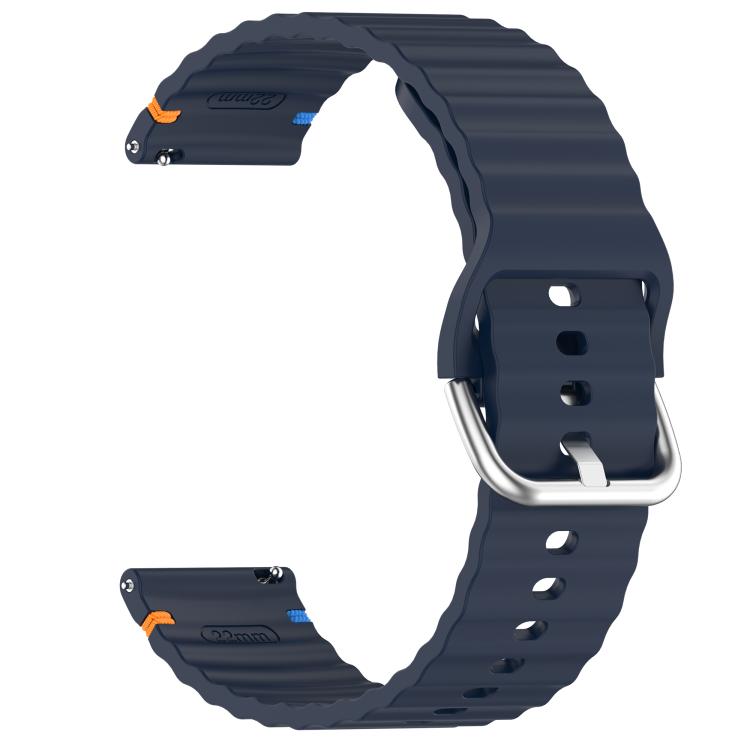 For Garmin Forerunner 165 Wavy Grain Stitched 20mm Silicone Watch Band