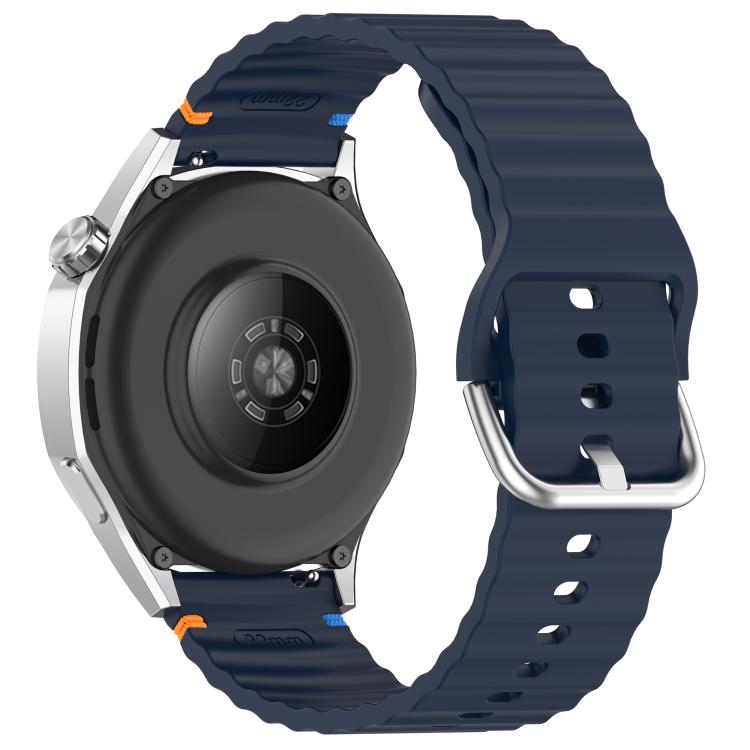 For Garmin Venu 3 Wavy Grain Stitched 22mm Silicone Watch Band