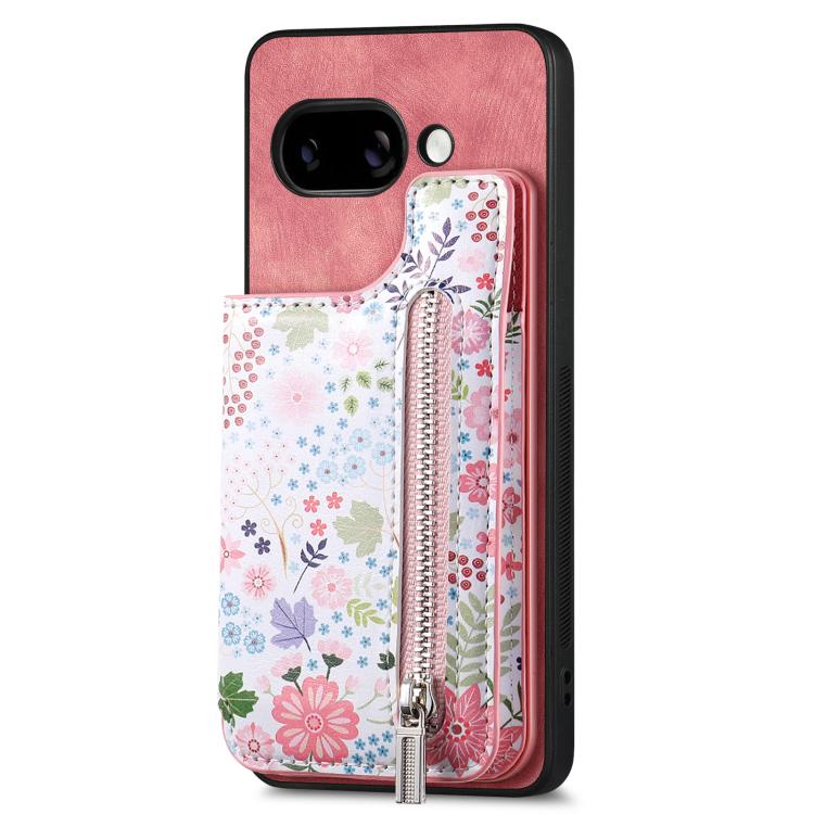 For Google Pixel 9a Retro Painted Zipper Wallet Back Phone Case