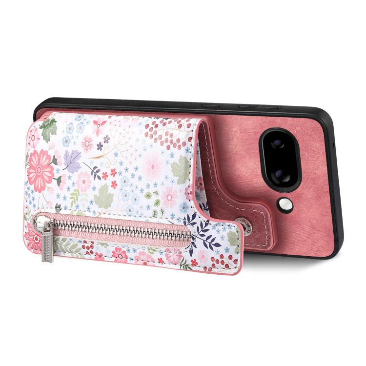 For Google Pixel 9a Retro Painted Zipper Wallet Back Phone Case