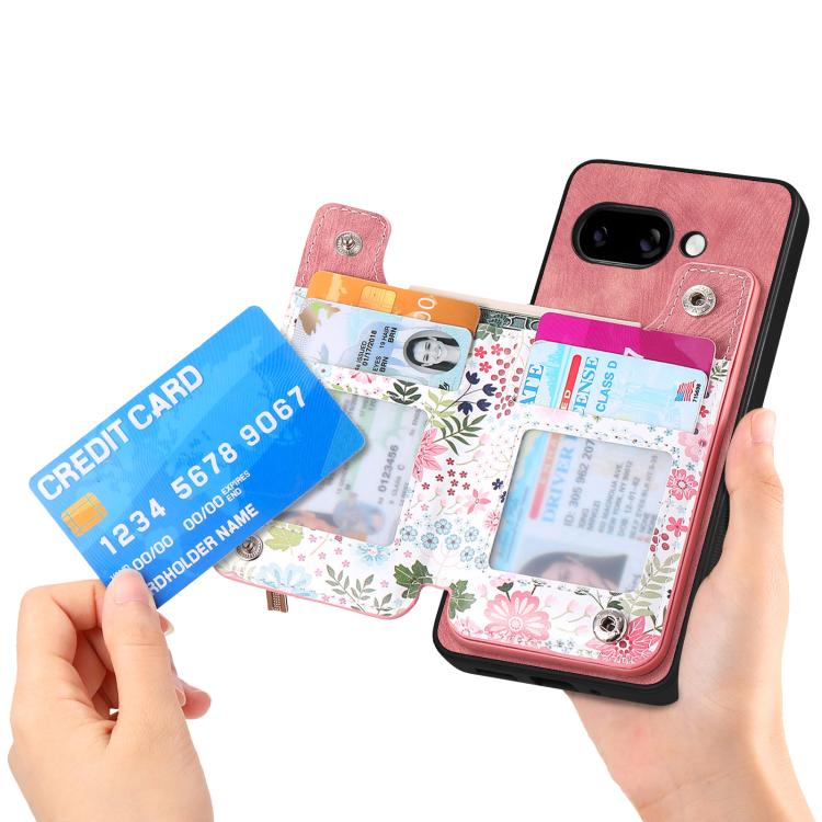 For Google Pixel 9a Retro Painted Zipper Wallet Back Phone Case