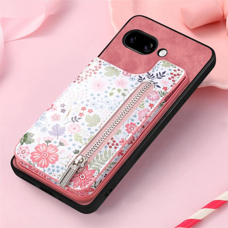 For Google Pixel 9a Retro Painted Zipper Wallet Back Phone Case