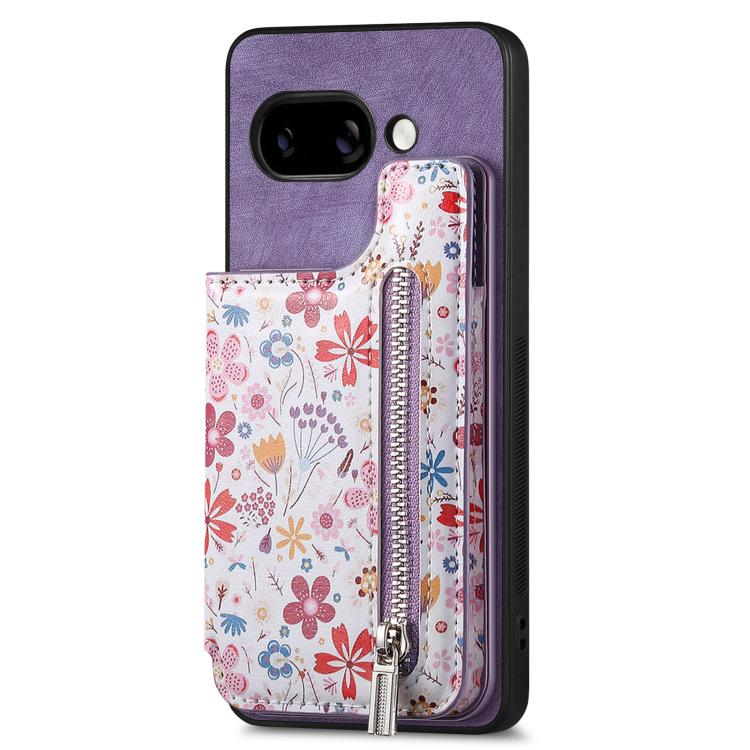 For Google Pixel 9a Retro Painted Zipper Wallet Back Phone Case