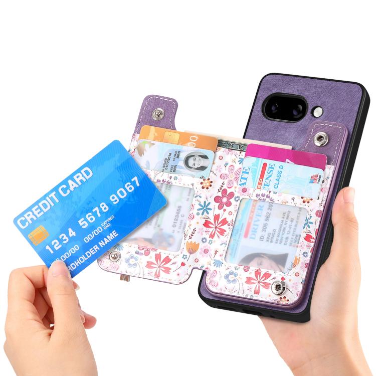 For Google Pixel 9a Retro Painted Zipper Wallet Back Phone Case