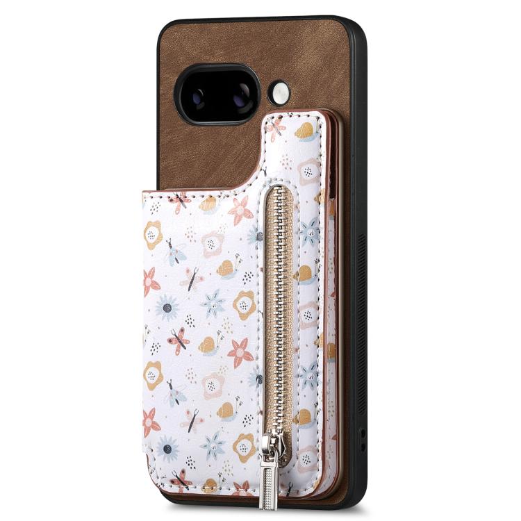 For Google Pixel 9a Retro Painted Zipper Wallet Back Phone Case