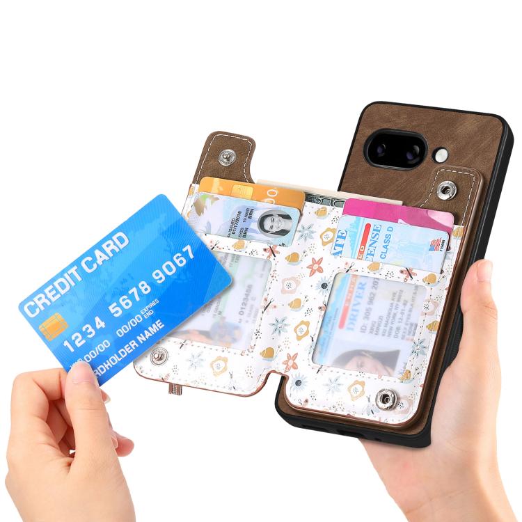 For Google Pixel 9a Retro Painted Zipper Wallet Back Phone Case