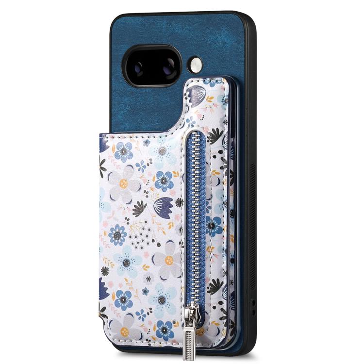 For Google Pixel 9a Retro Painted Zipper Wallet Back Phone Case