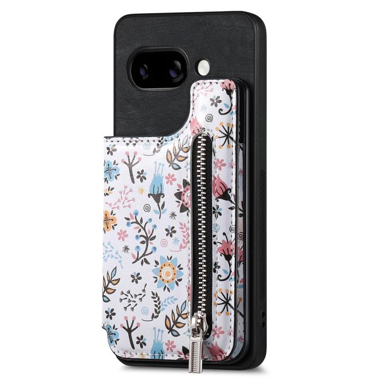 For Google Pixel 9a Retro Painted Zipper Wallet Back Phone Case
