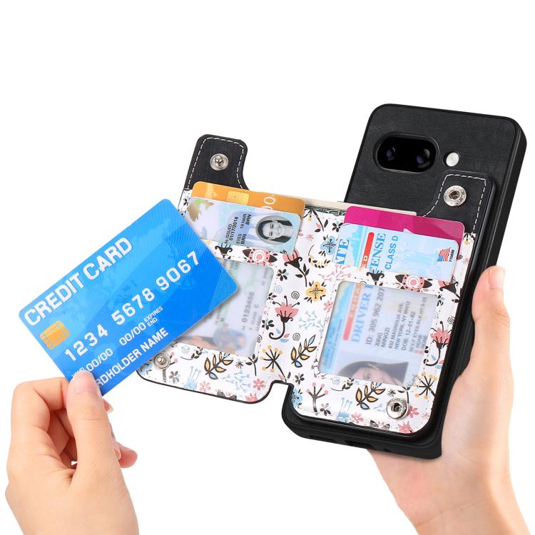 For Google Pixel 9a Retro Painted Zipper Wallet Back Phone Case