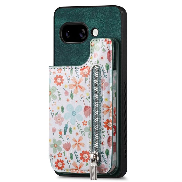 For Google Pixel 9a Retro Painted Zipper Wallet Back Phone Case