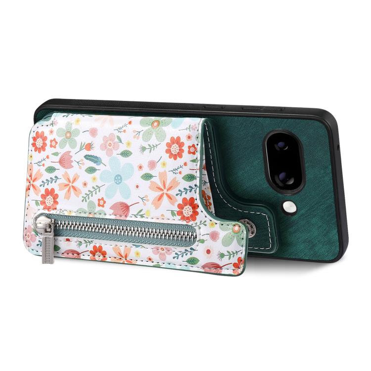 For Google Pixel 9a Retro Painted Zipper Wallet Back Phone Case