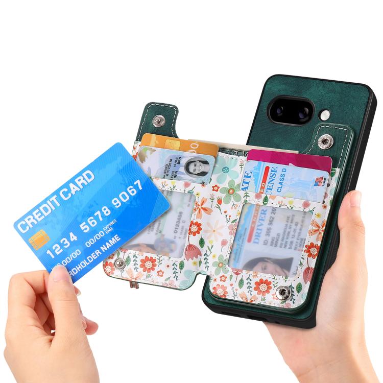 For Google Pixel 9a Retro Painted Zipper Wallet Back Phone Case
