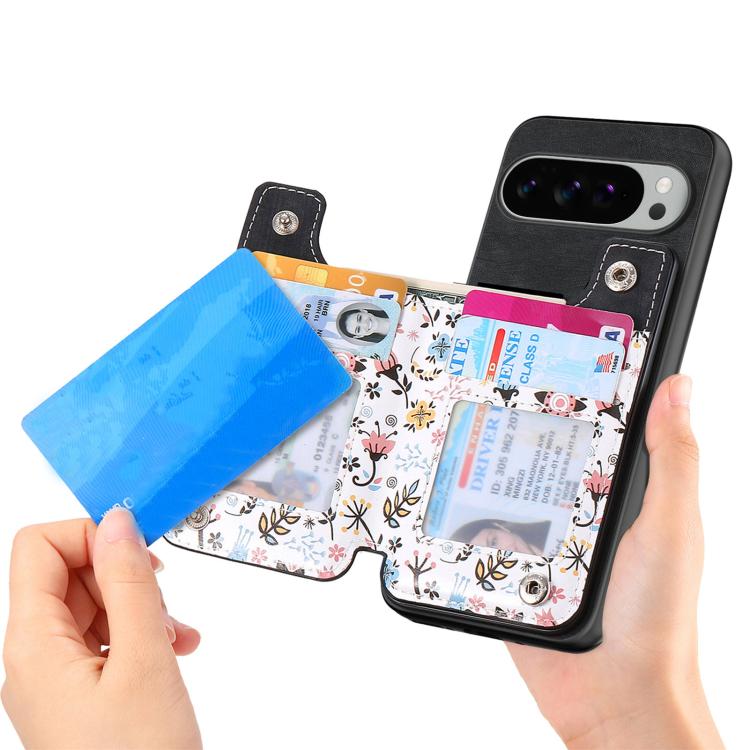 For Google Pixel 9 Pro XL Retro Painted Zipper Wallet Back Phone Case