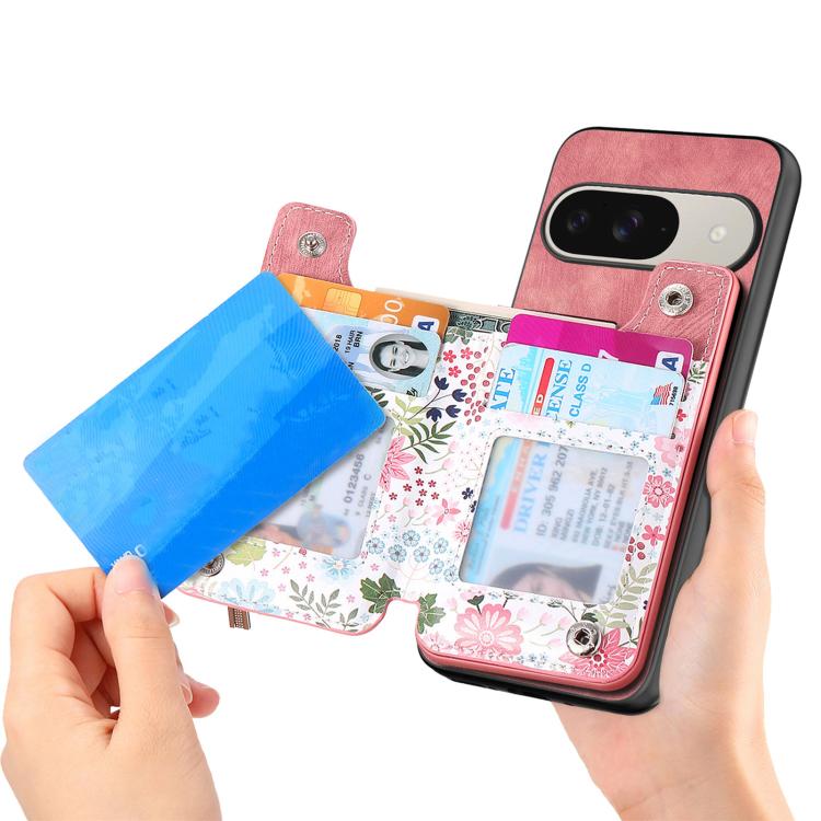 For Google Pixel 10 / 10 Pro Retro Painted Zipper Wallet Back Phone Case