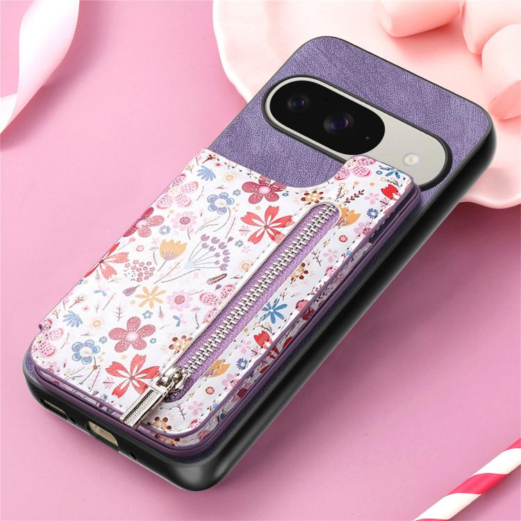 For Google Pixel 10 / 10 Pro Retro Painted Zipper Wallet Back Phone Case