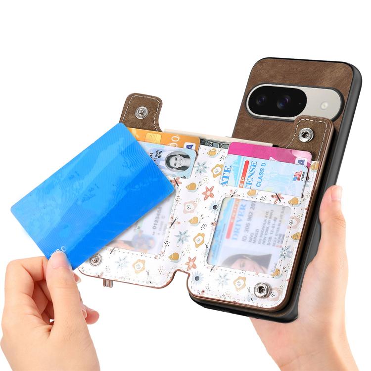 For Google Pixel 10 / 10 Pro Retro Painted Zipper Wallet Back Phone Case