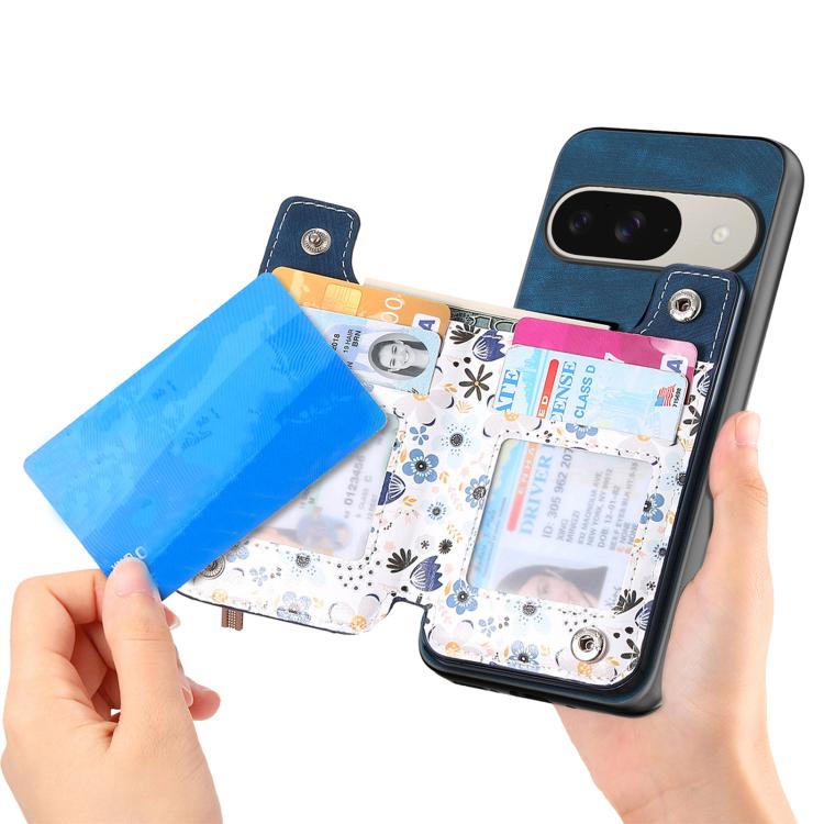 For Google Pixel 10 / 10 Pro Retro Painted Zipper Wallet Back Phone Case
