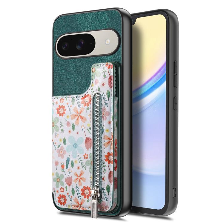 For Google Pixel 10 / 10 Pro Retro Painted Zipper Wallet Back Phone Case