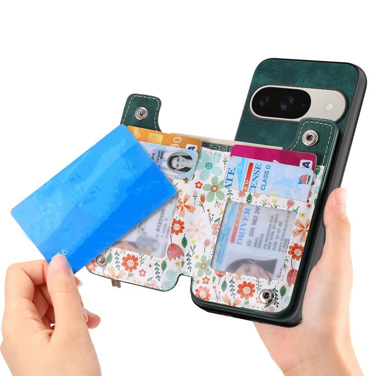 For Google Pixel 10 / 10 Pro Retro Painted Zipper Wallet Back Phone Case