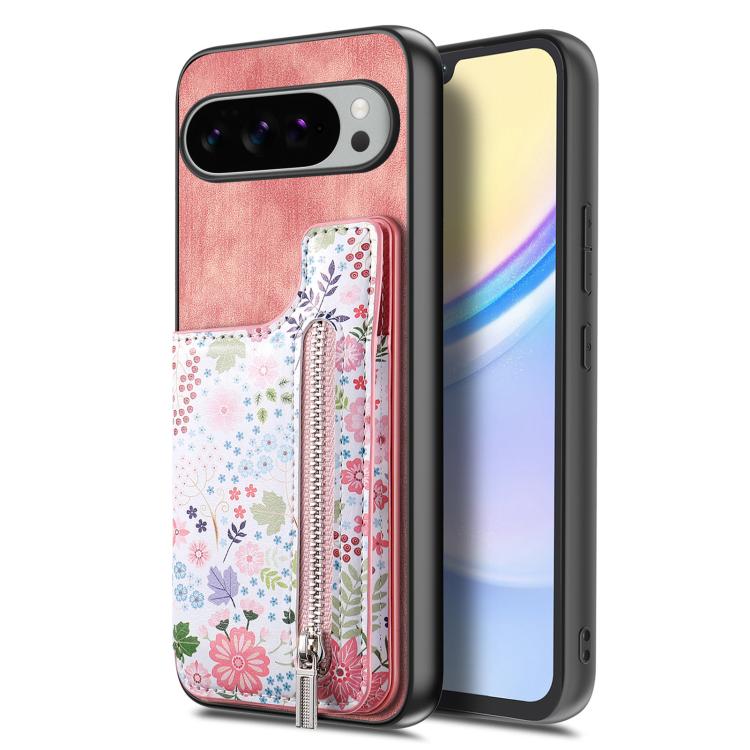For Google Pixel 10 Pro XL Retro Painted Zipper Wallet Back Phone Case