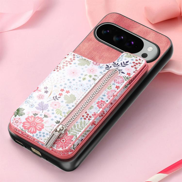For Google Pixel 10 Pro XL Retro Painted Zipper Wallet Back Phone Case