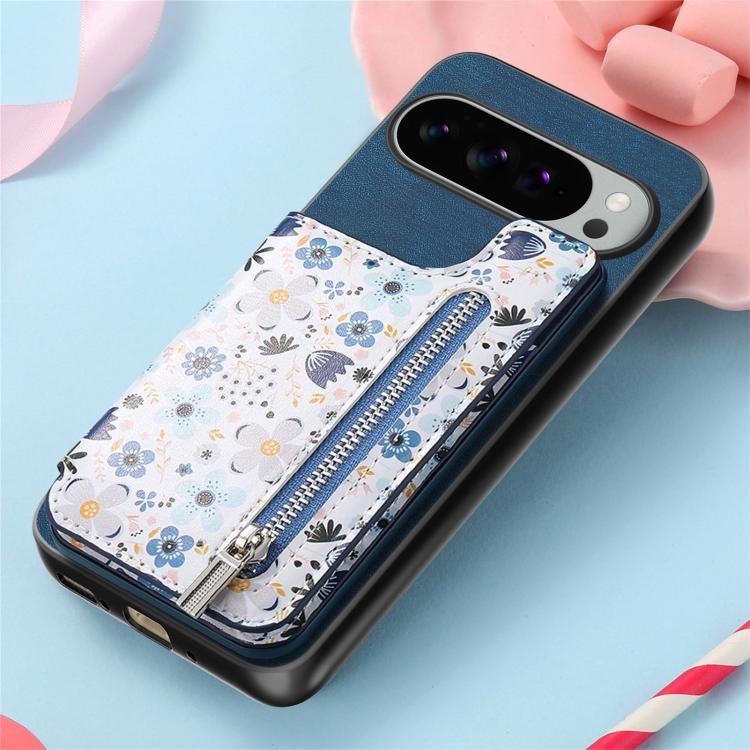 For Google Pixel 10 Pro XL Retro Painted Zipper Wallet Back Phone Case