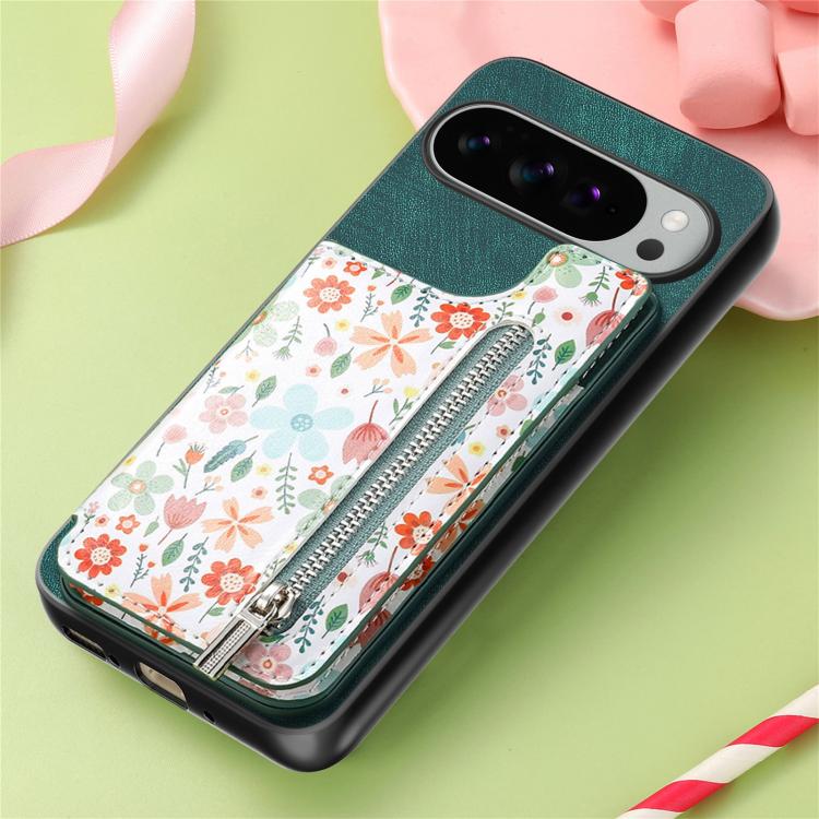 For Google Pixel 10 Pro XL Retro Painted Zipper Wallet Back Phone Case