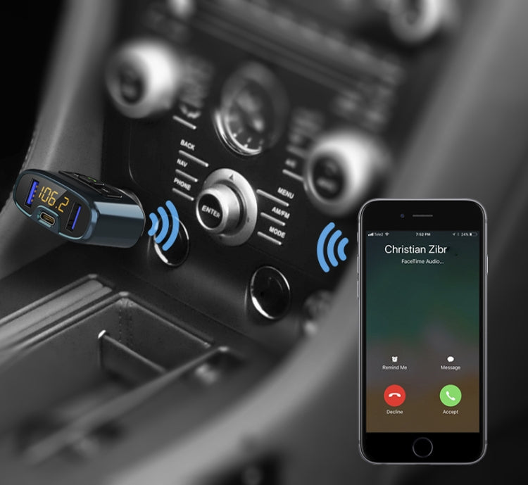 C52S Bluetooth MP3 Car player PD Charging Player Bluetooth Hands-Free Cigarette Lighter