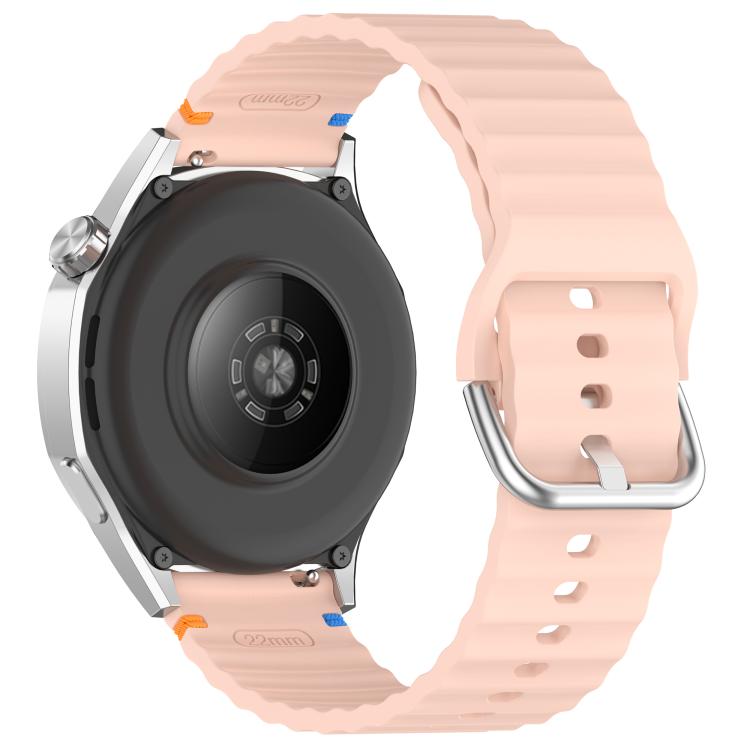 For Honor Watch 4 Pro Wavy Grain Stitched 22mm Silicone Watch Band