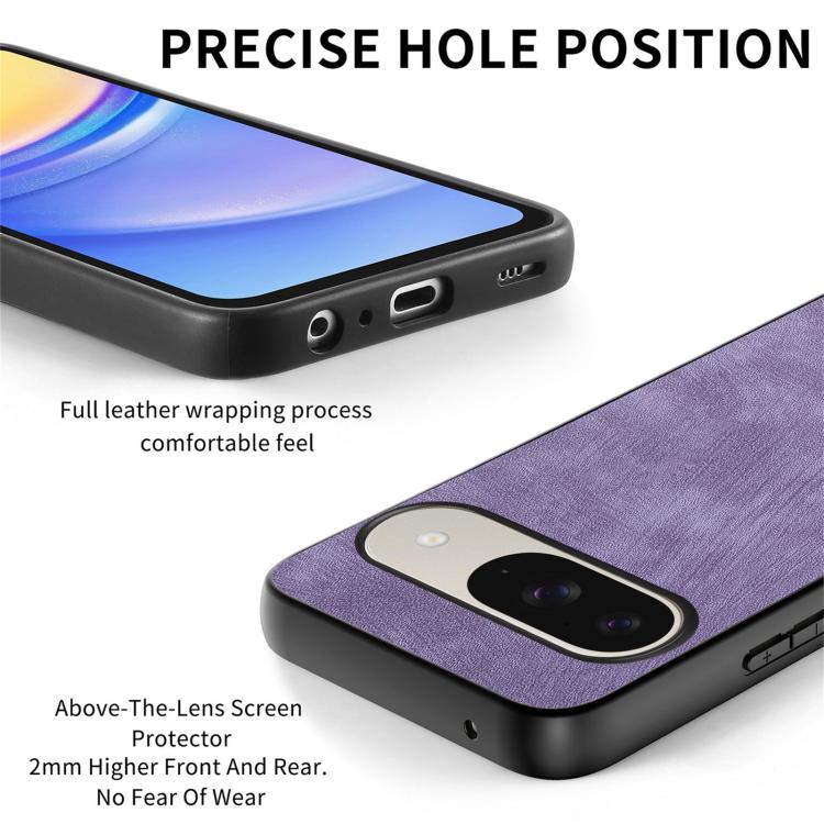 For Google Pixel 9 / 9 Pro Vintage Leather PC Back Cover Phone Case