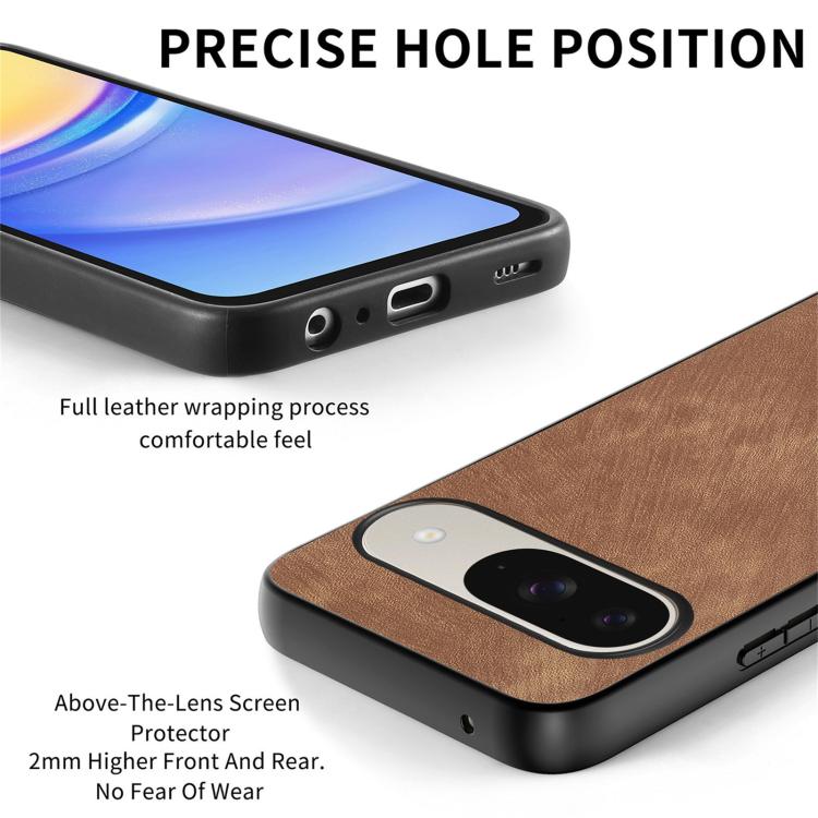 For Google Pixel 9 / 9 Pro Vintage Leather PC Back Cover Phone Case